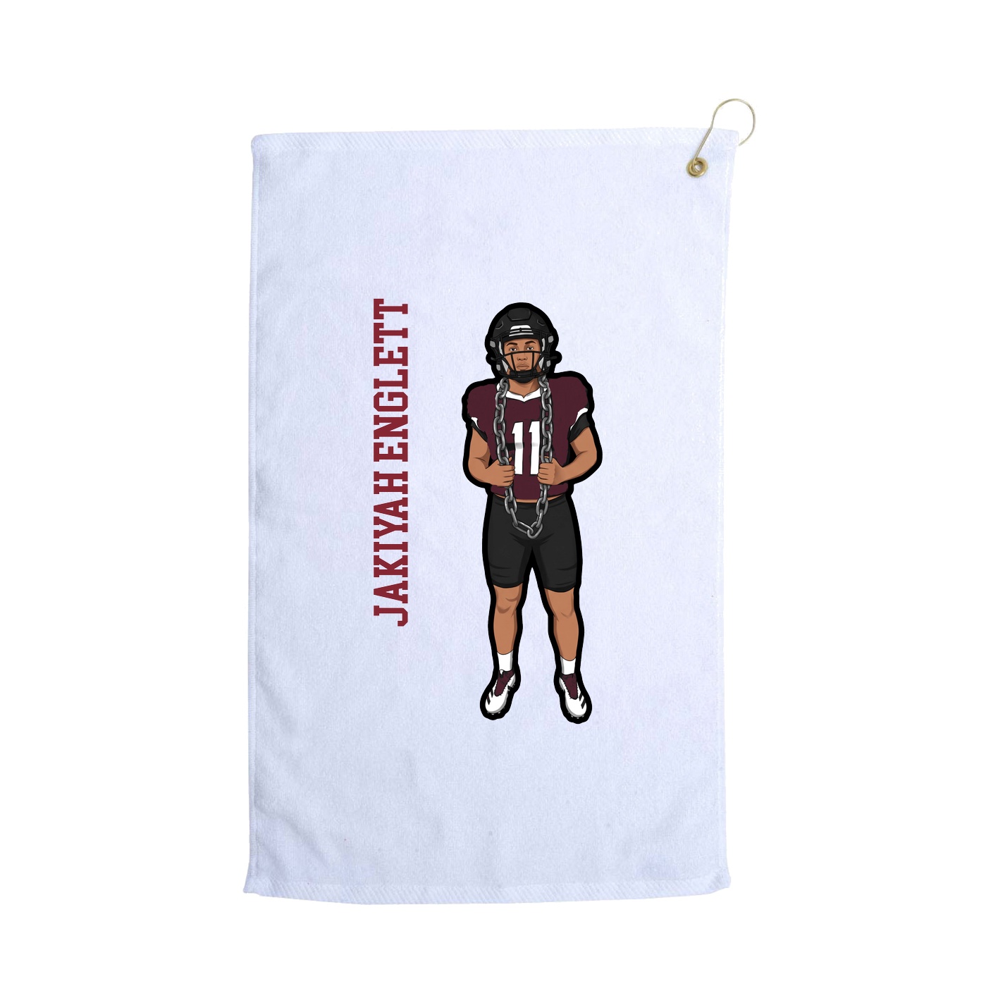 Golf Towel — Name Vertical in White