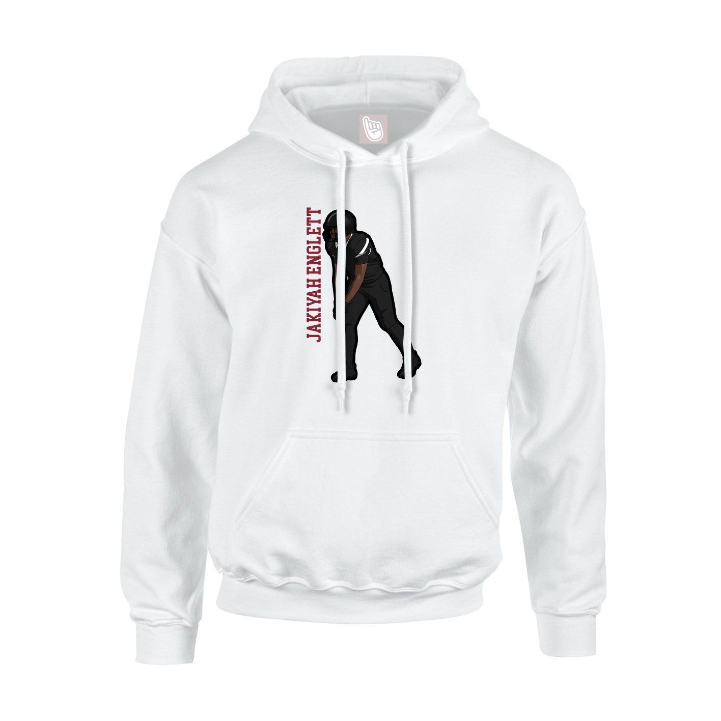 Youth Hoodie — Name Vertical in White