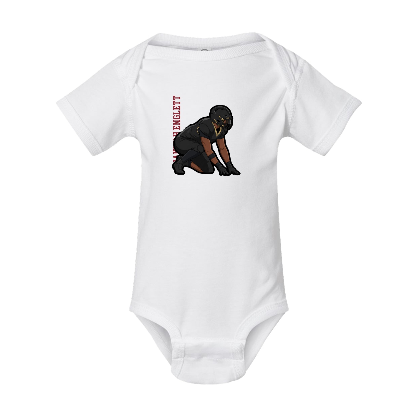 Baby Onesie — Name Vertical in White