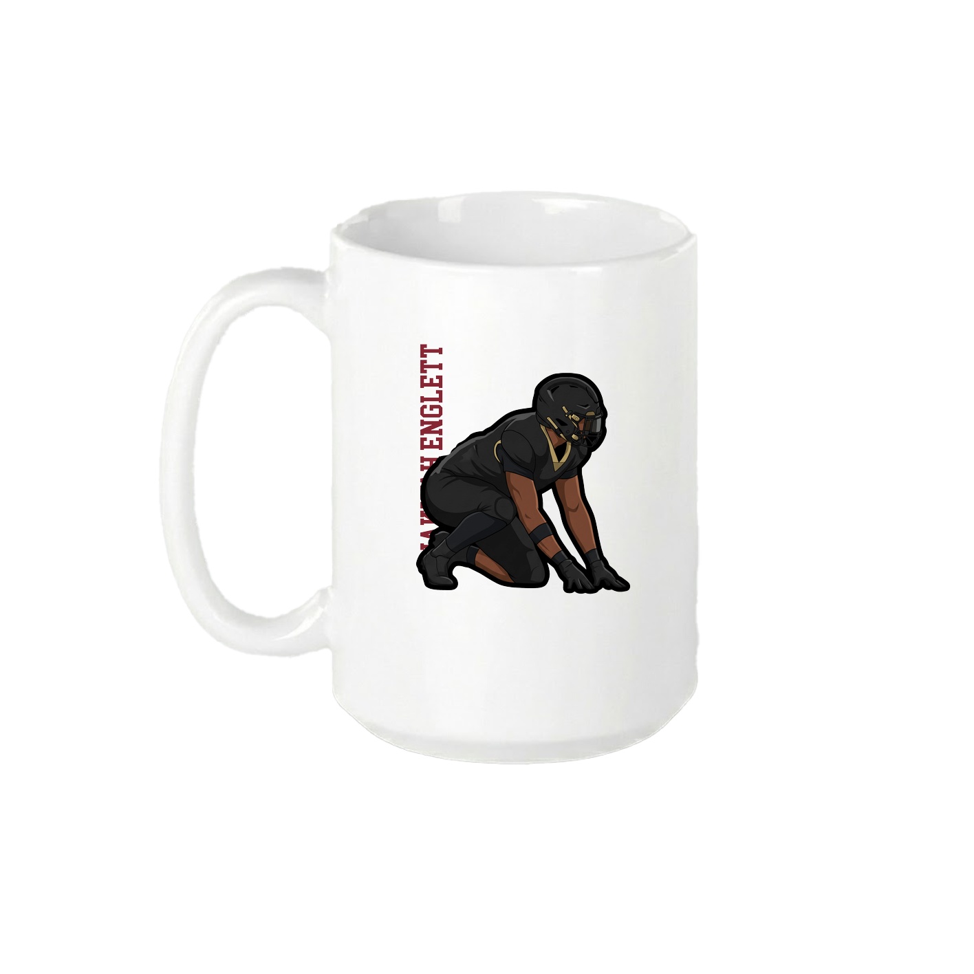 15oz Coffee Mug — Name Vertical in White
