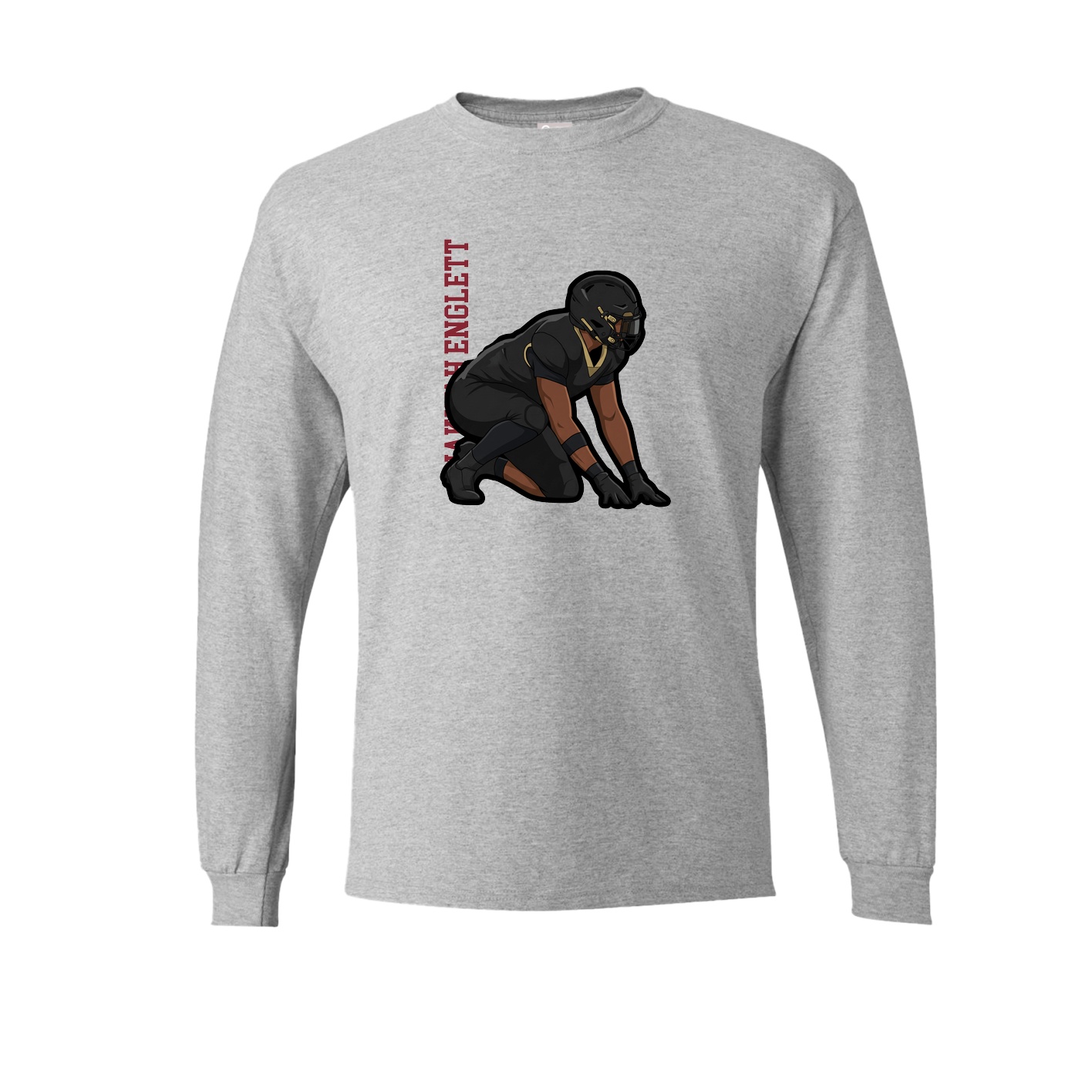 Long Sleeve Tee — Name Vertical in Grey
