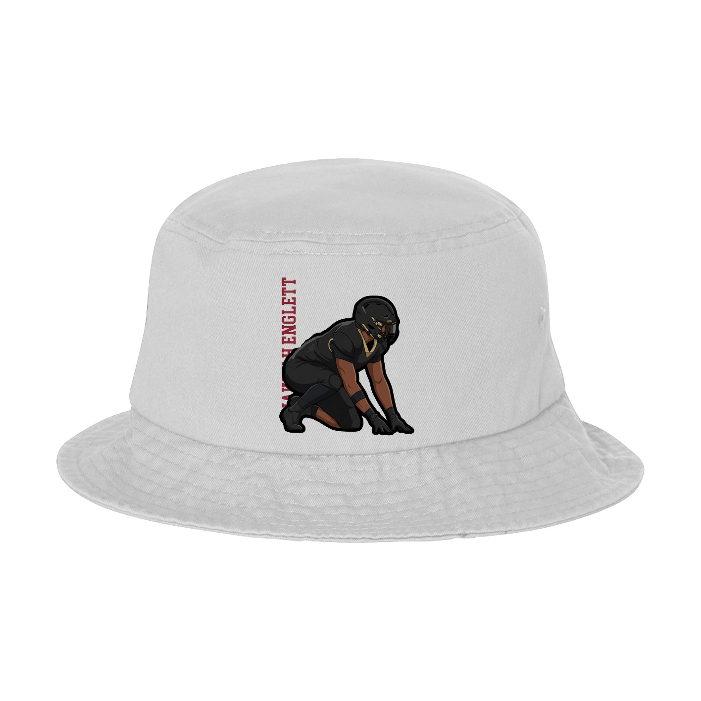 Bucket Cap — Name Vertical in White
