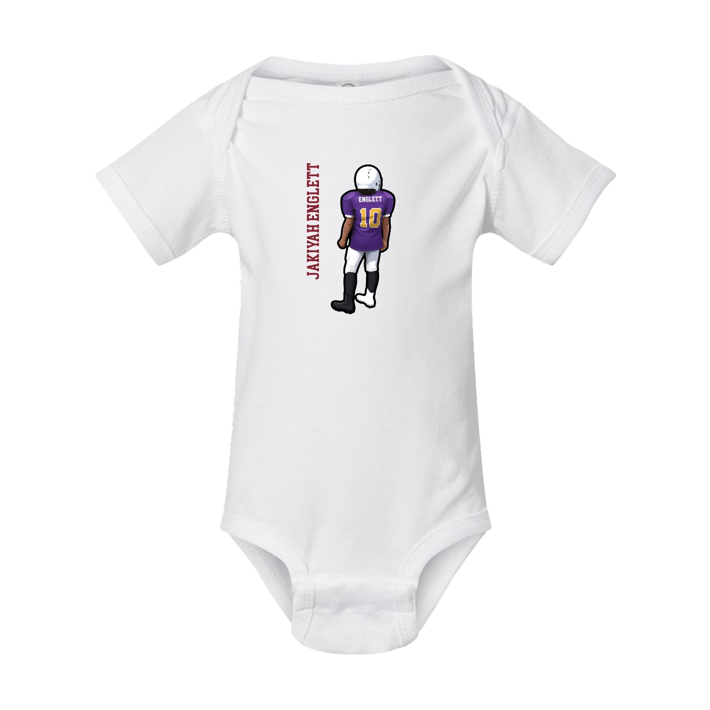 Baby Onesie — Name Vertical in White