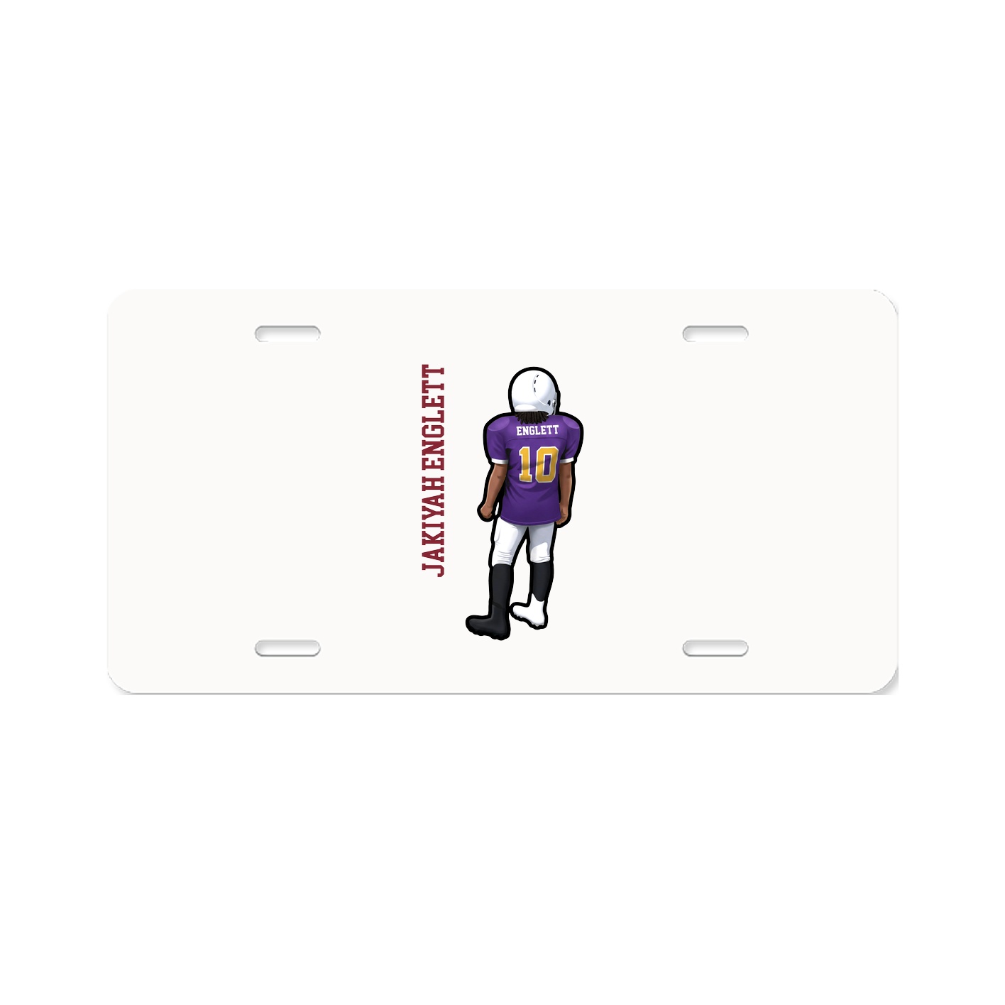 License Plate — Name Vertical in Classic