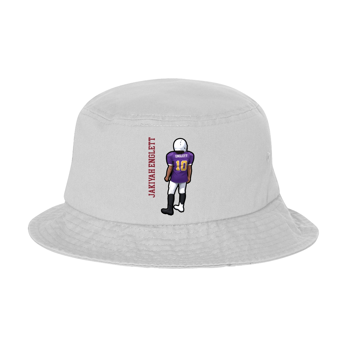 Bucket Cap — Name Vertical in White
