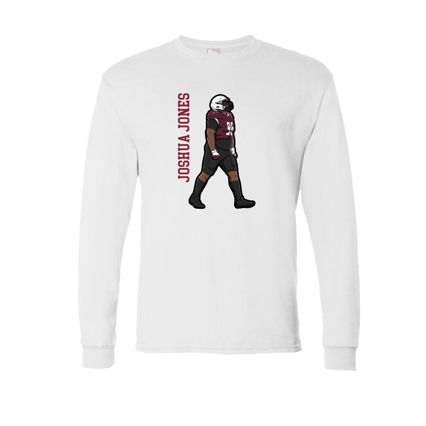 Long Sleeve Tee — Name Vertical in White
