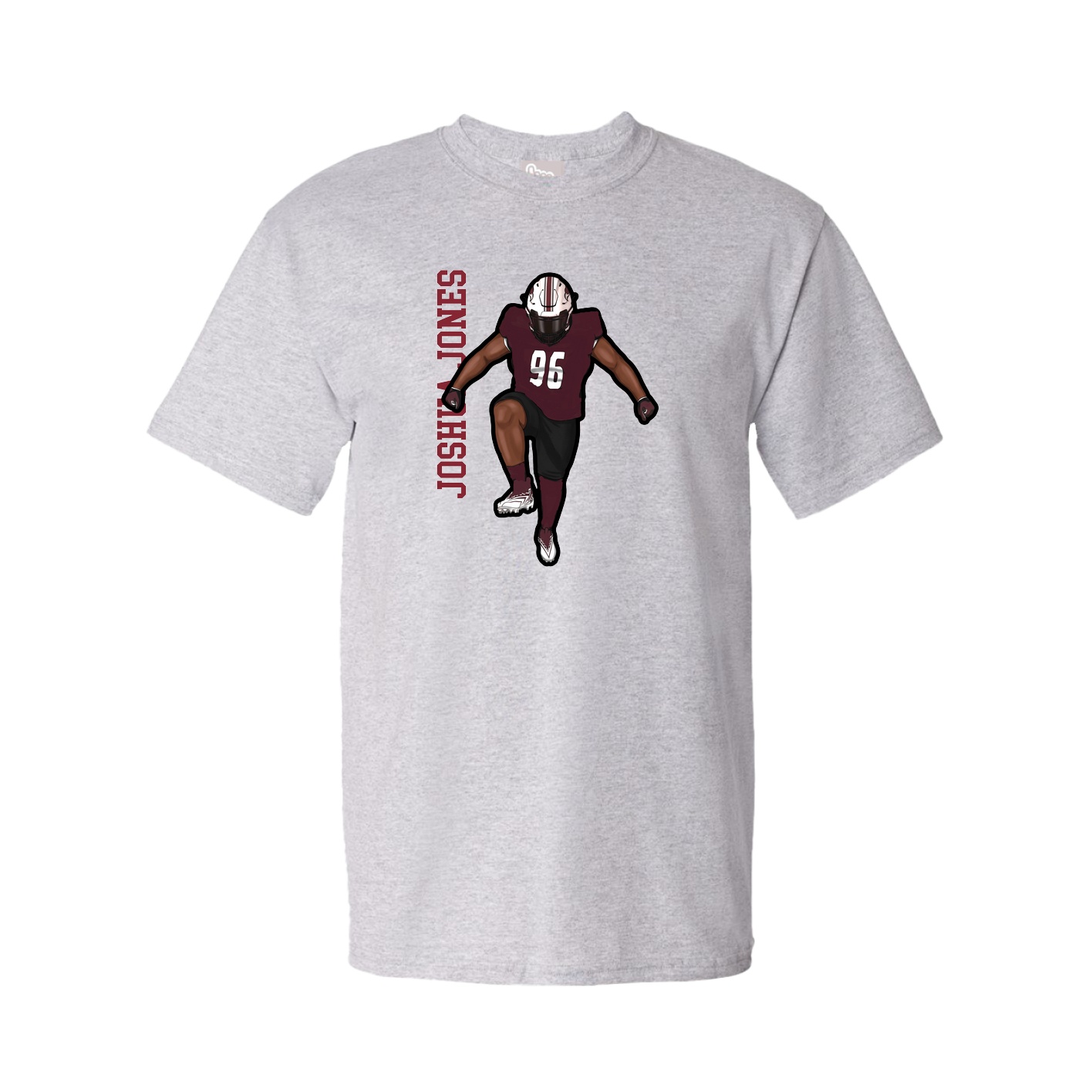 Tee — Name Vertical in Grey