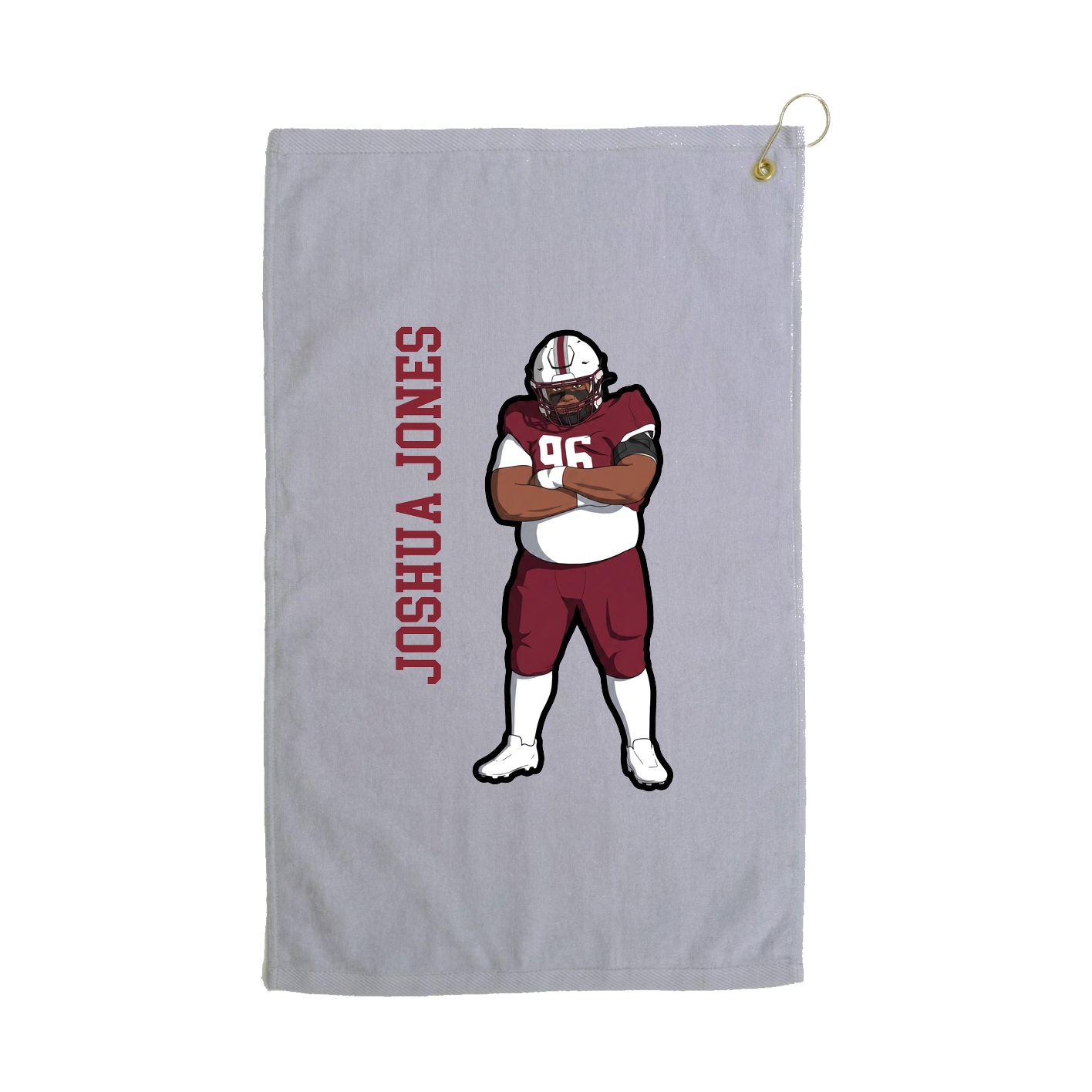 Golf Towel — Name Vertical in Grey