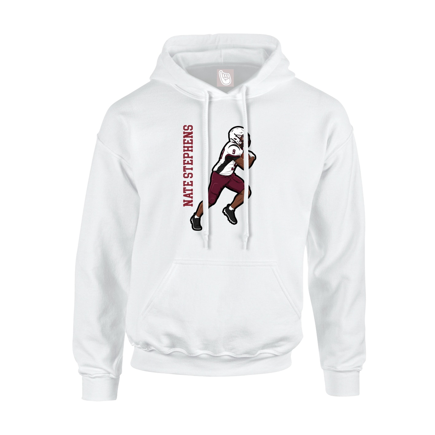 Youth Hoodie — Name Vertical in White