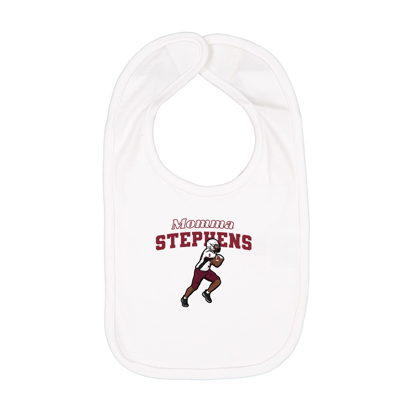 Infant Bib — Mothers Day Block in White