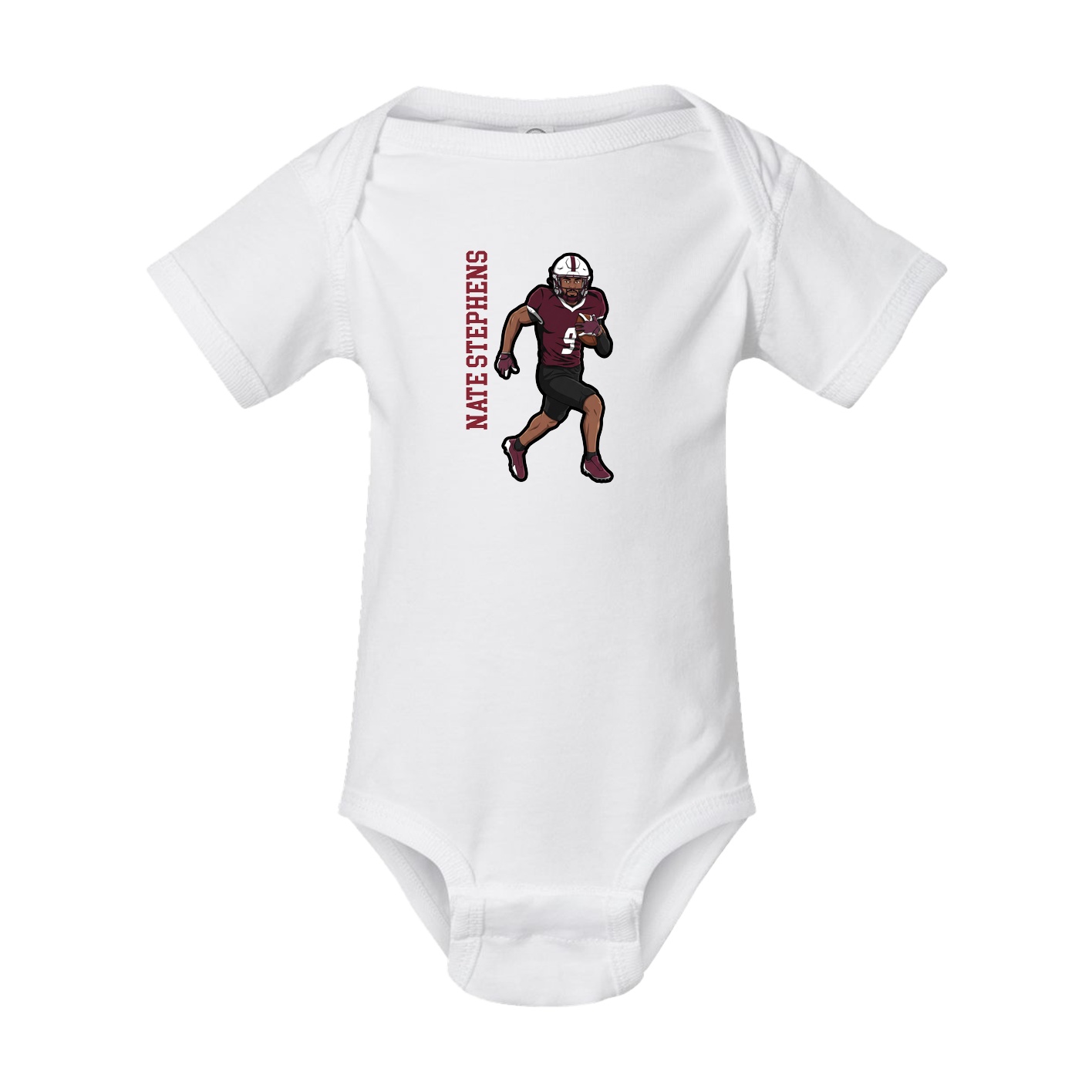 Baby Onesie — Name Vertical in White