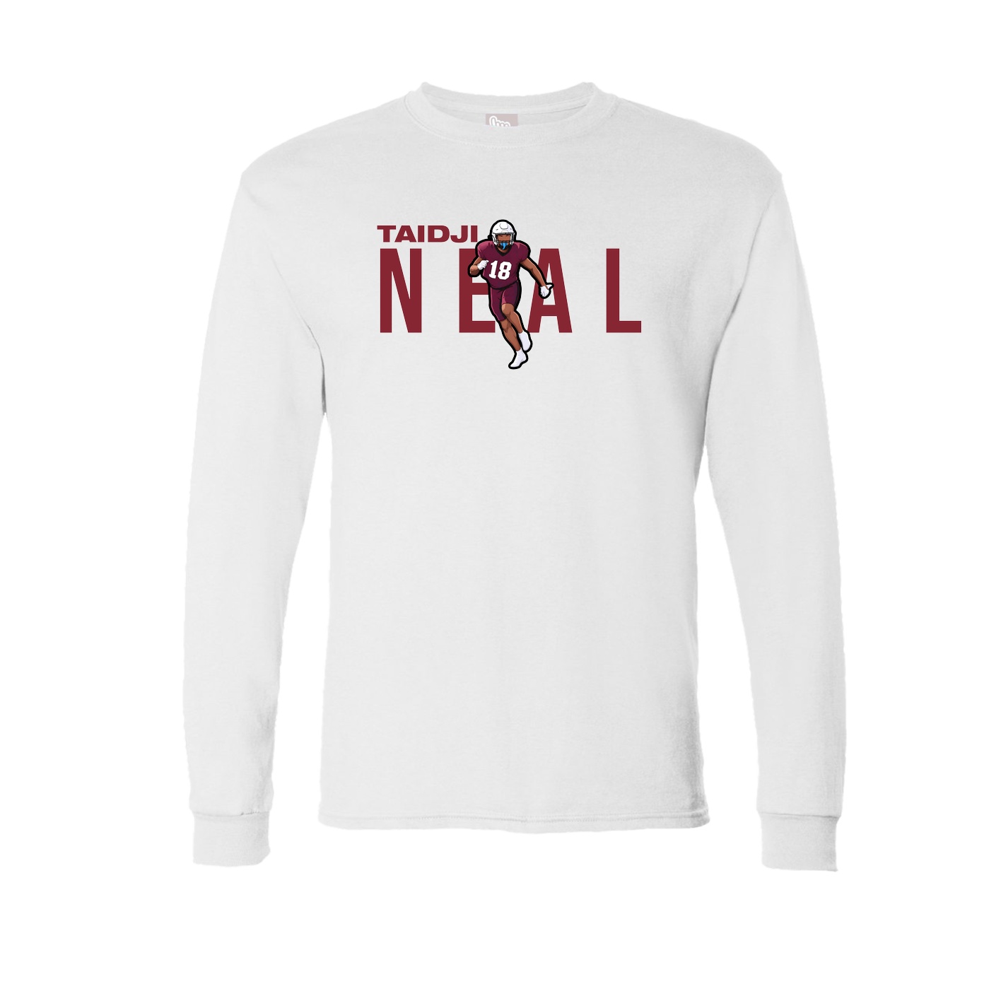 Long Sleeve Tee — Player Name in White