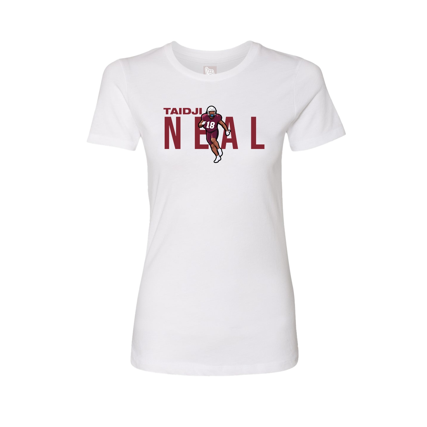 Fitted Women's Tee — Player Name in White
