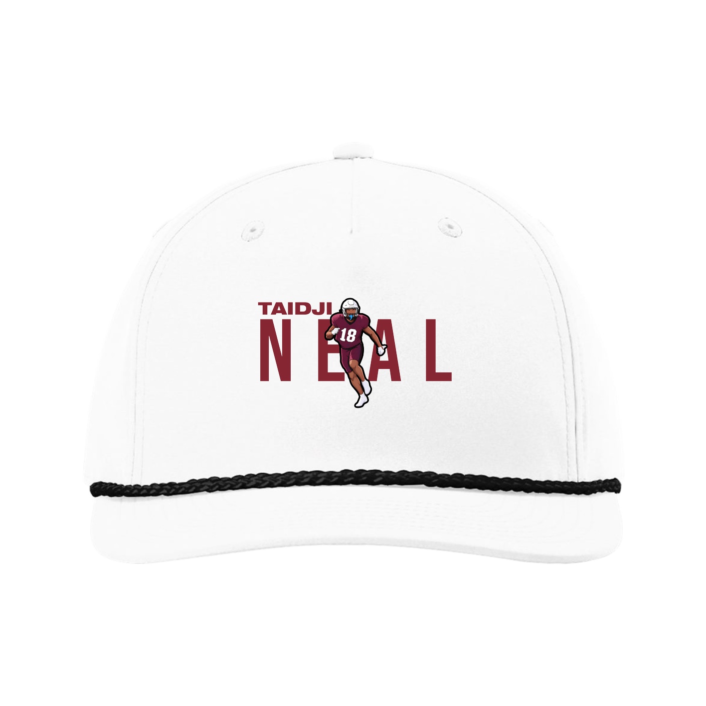 Five-Panel Classic Rope Cap — Player Name in White