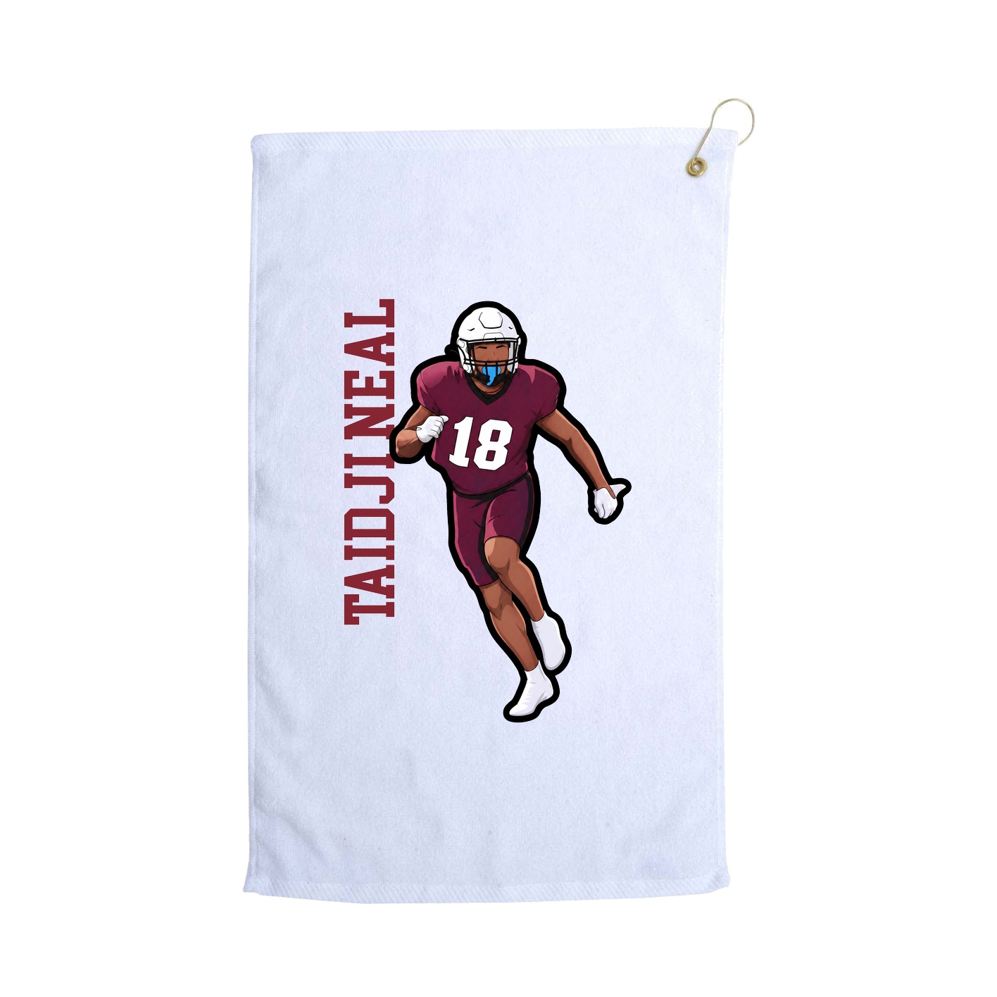 Golf Towel — Name Vertical in White