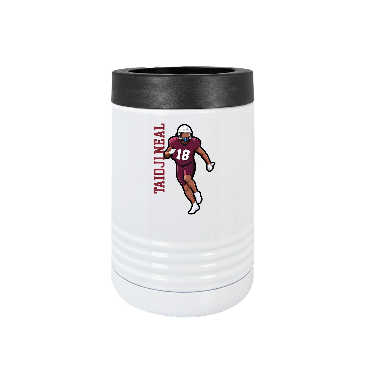 Beverage Holder — Name Vertical in White