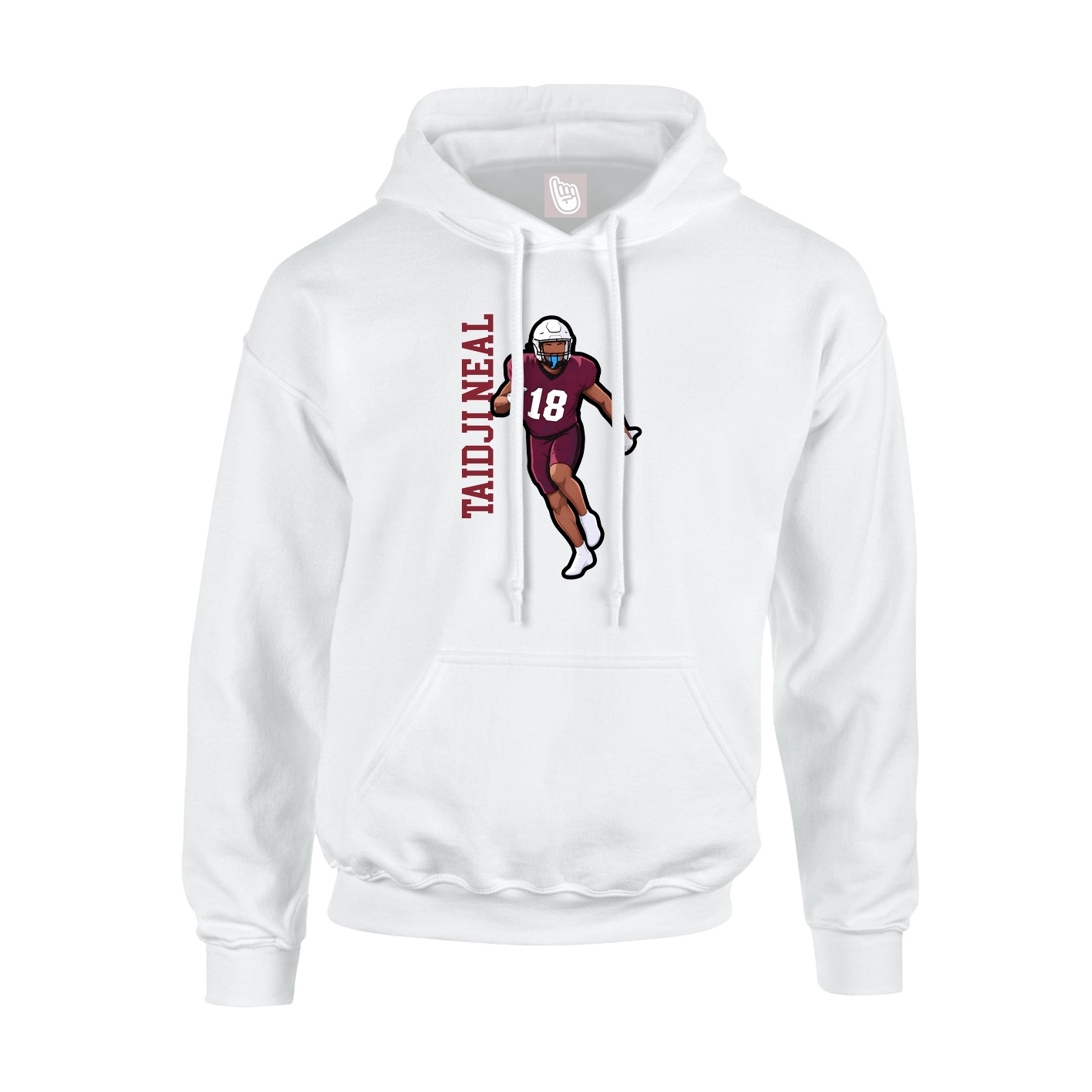 Youth Hoodie — Name Vertical in White
