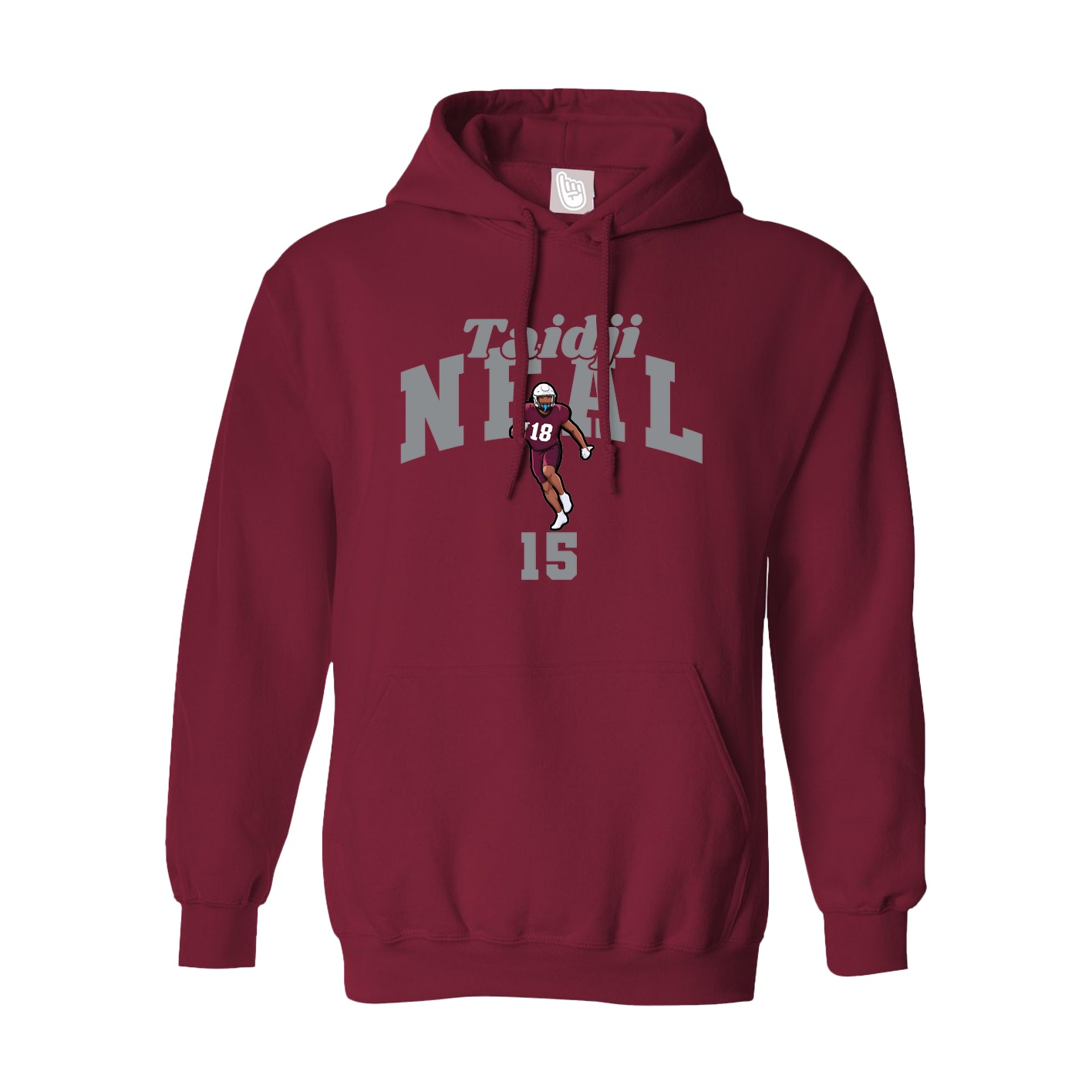 Hoodie — Signature Arch in Cardinal