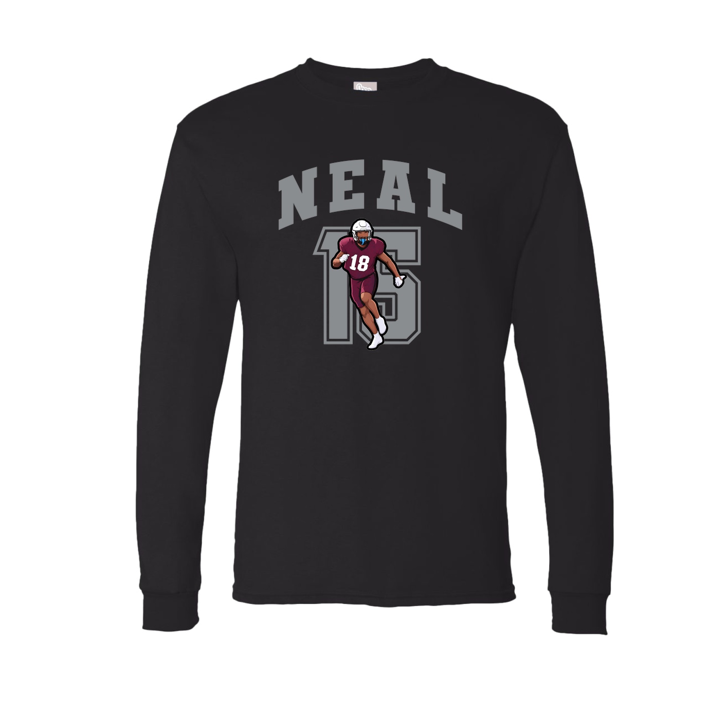 Long Sleeve Tee — Number in Black