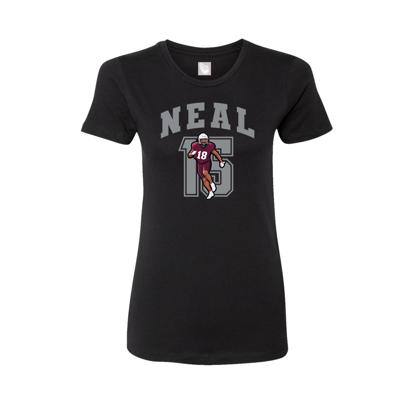 Fitted Women's Tee — Number in Black