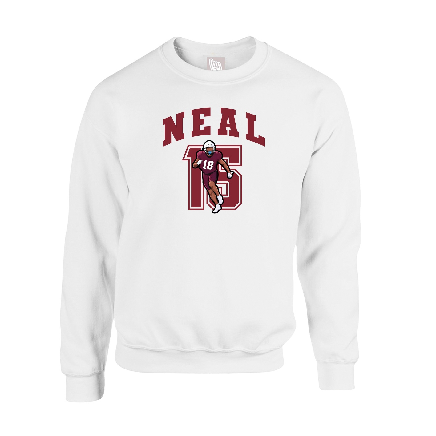 Fleece Crew — Number in White