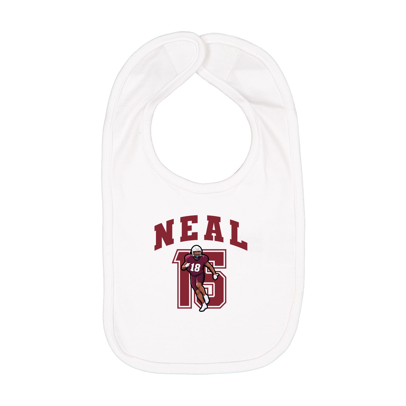 Infant Bib — Number in White