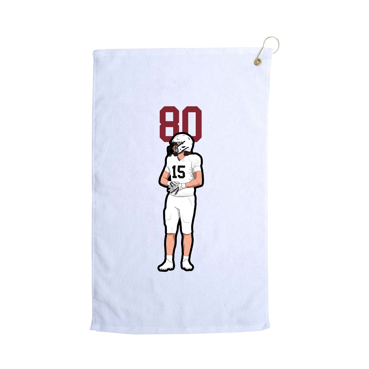 Golf Towel — Number Top in White