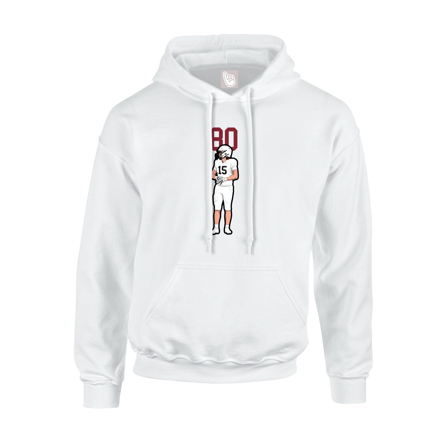 Hoodie — Number Top in White