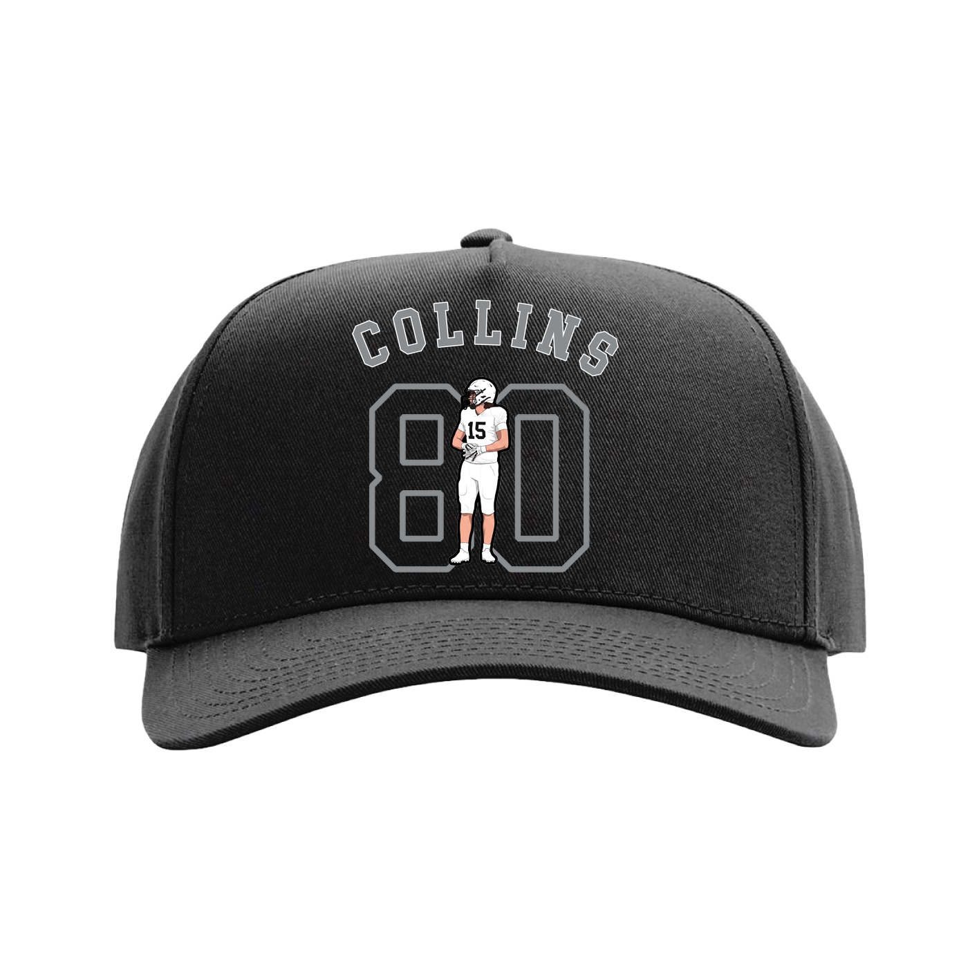 Full Fabric Five-Panel Champ Cap — Shirsey Arch in Black