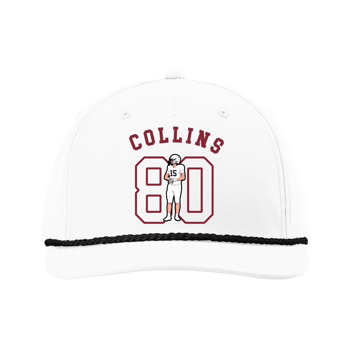 Five-Panel Classic Rope Cap — Shirsey Arch in White