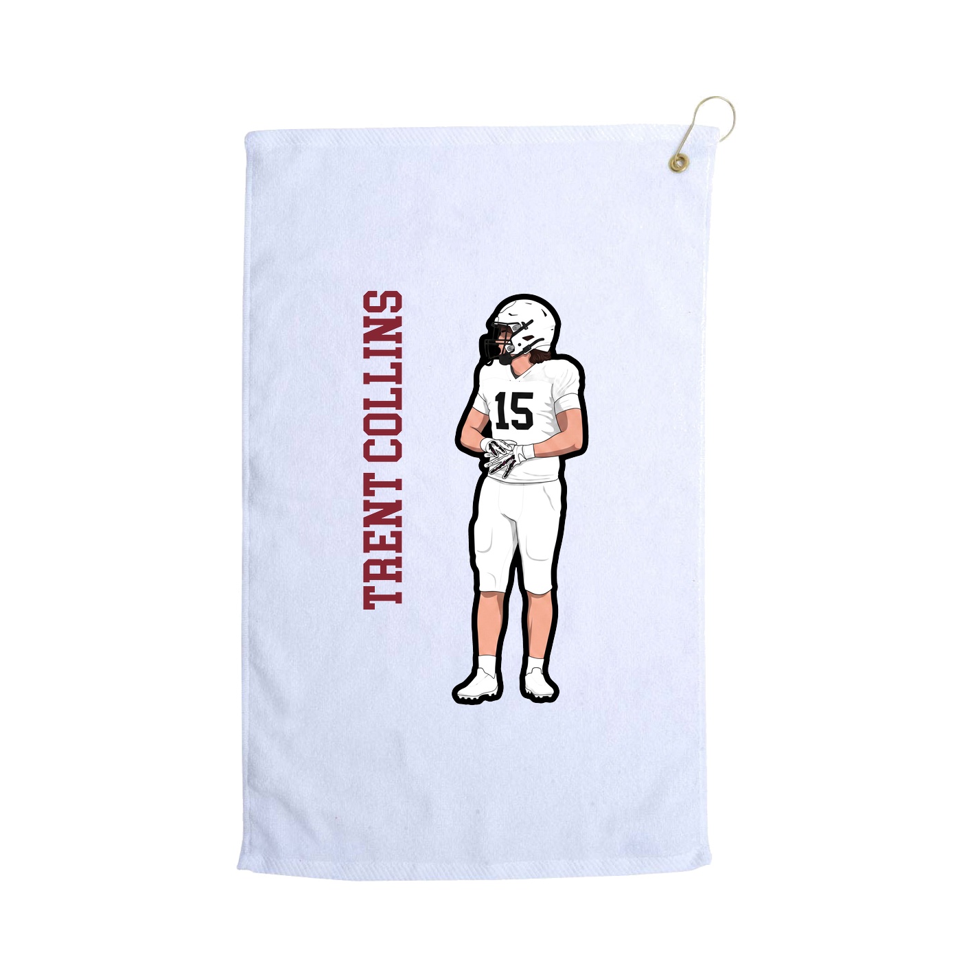 Golf Towel — Name Vertical in White