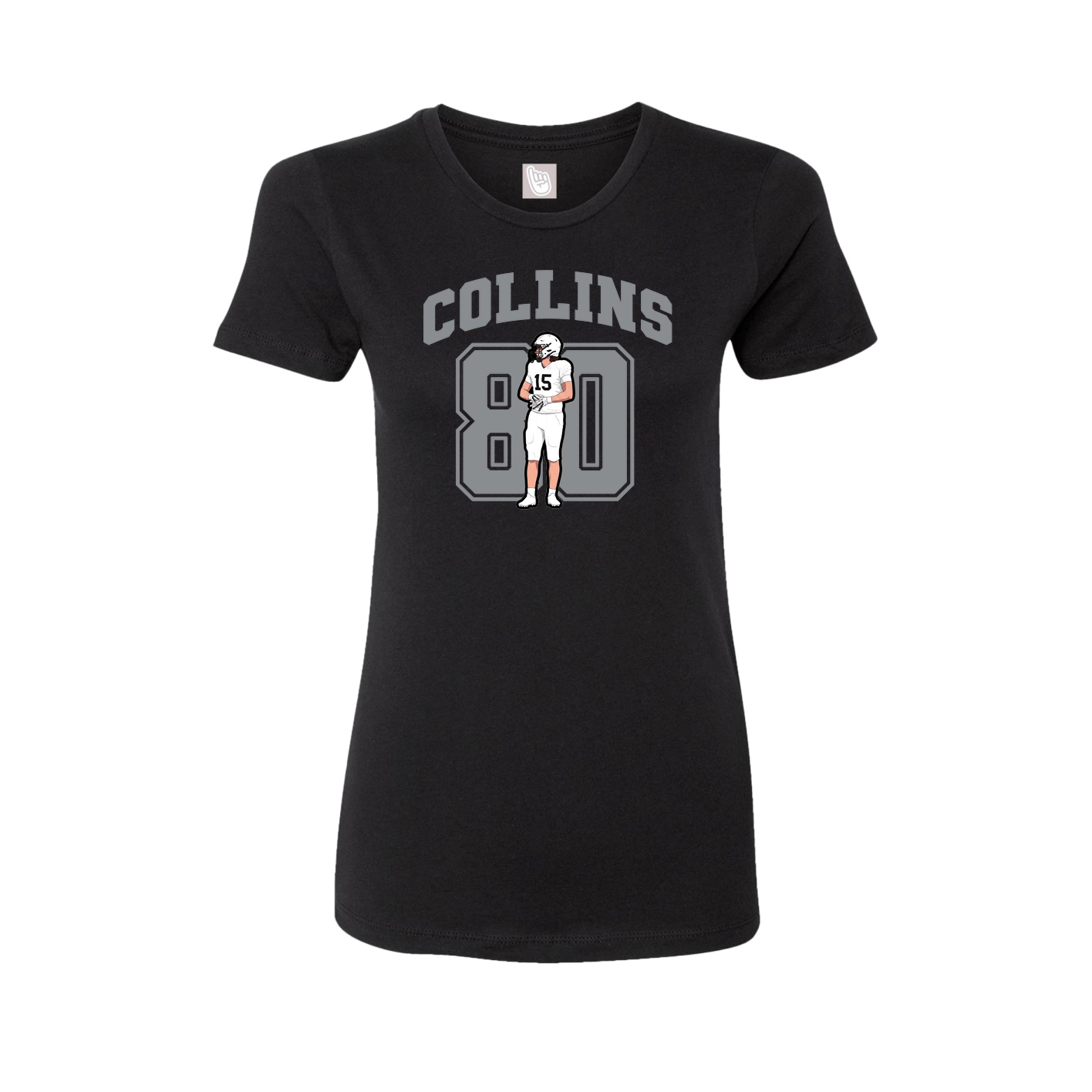 Fitted Women's Tee — Number in Black