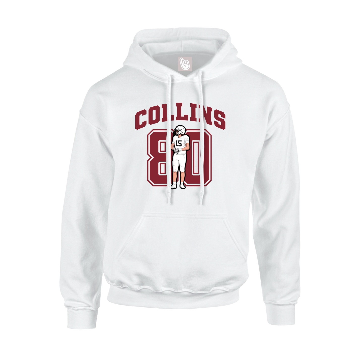 Youth Hoodie — Number in White