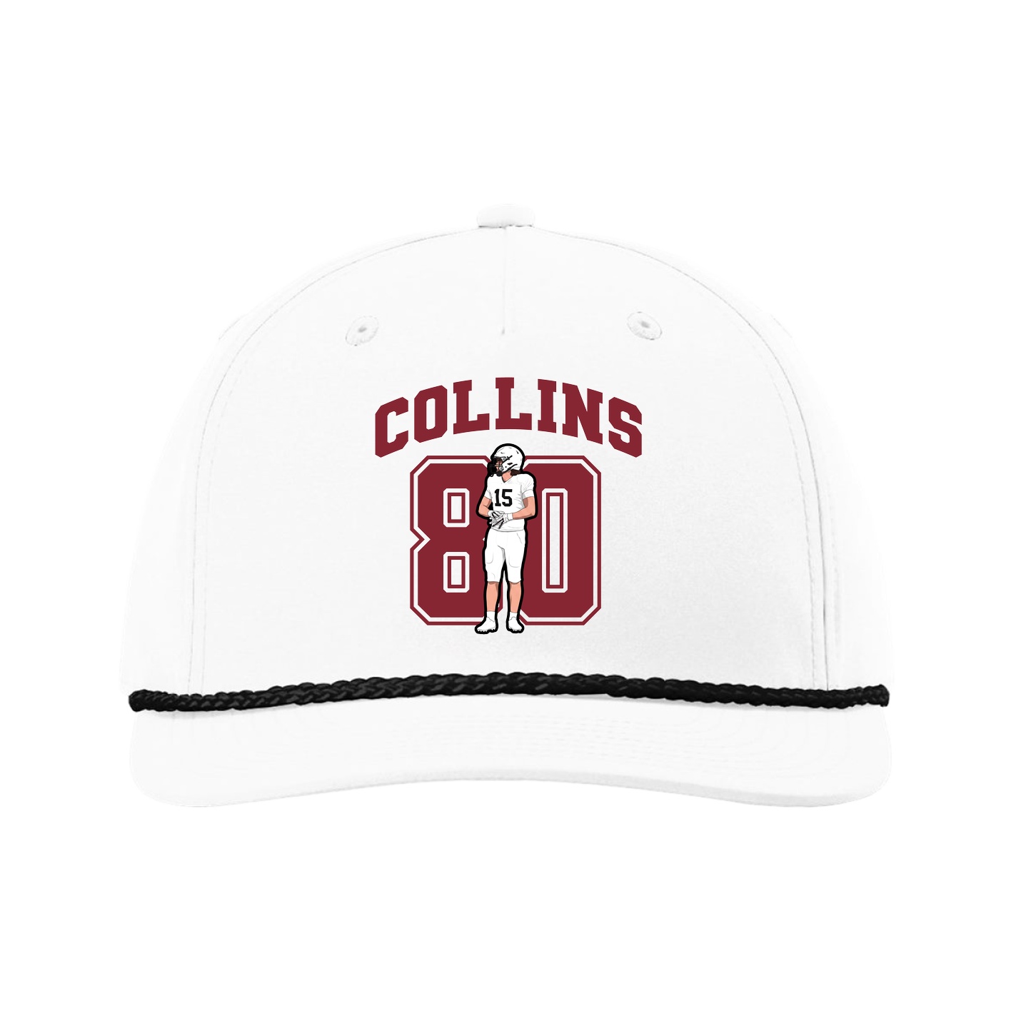 Five-Panel Classic Rope Cap — Number in White