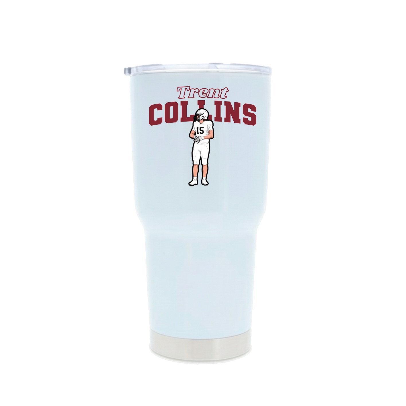 30oz Stainless Steel Tumbler — Name Arch in White