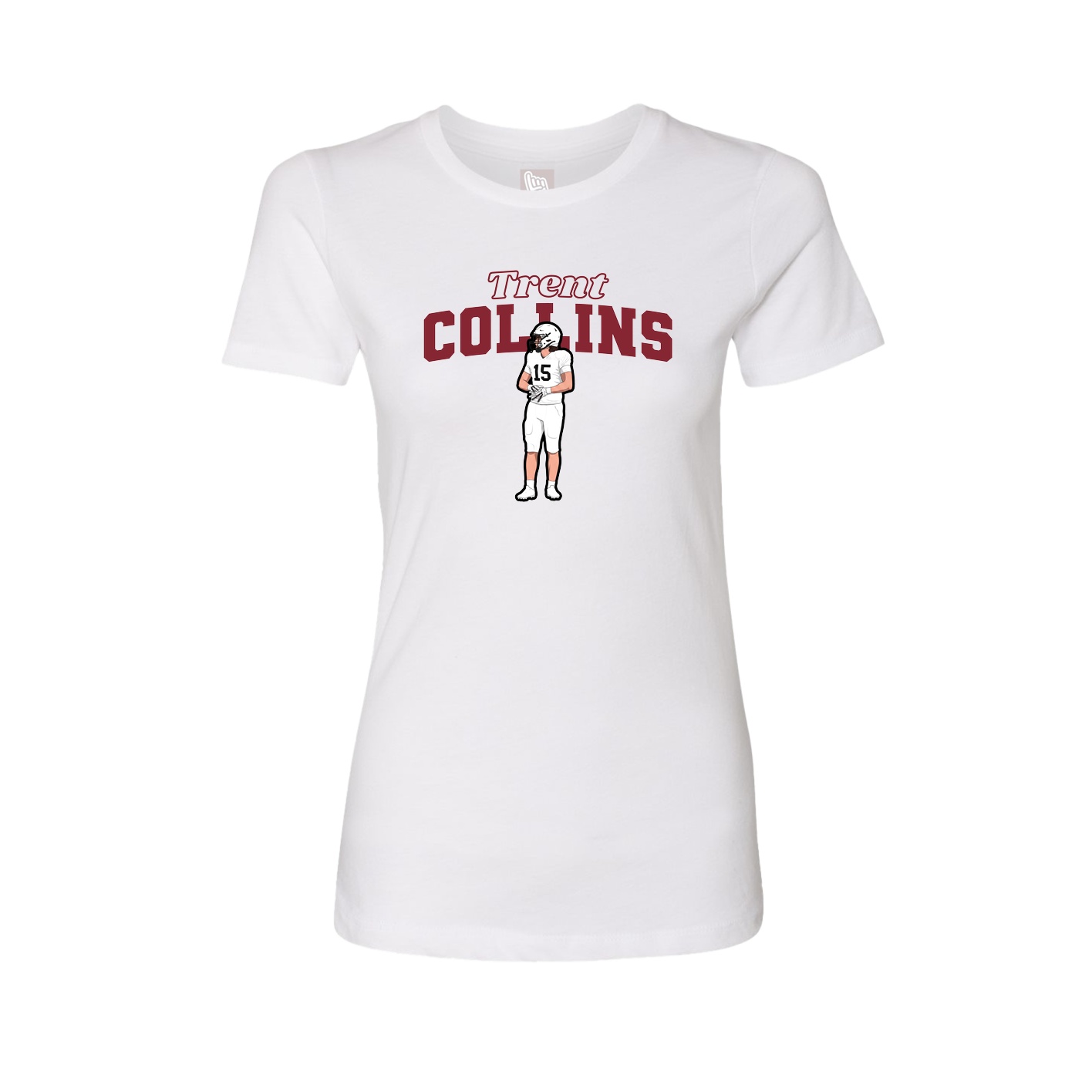 Fitted Women's Tee — Name Arch in White