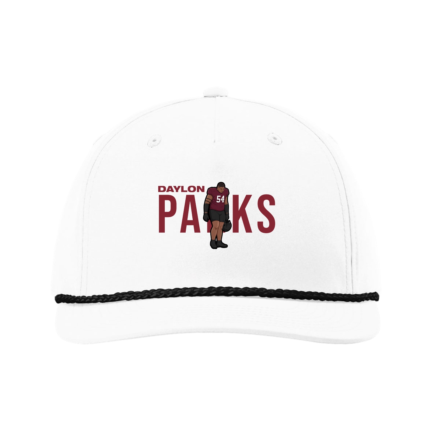 Five-Panel Classic Rope Cap — Player Name in White