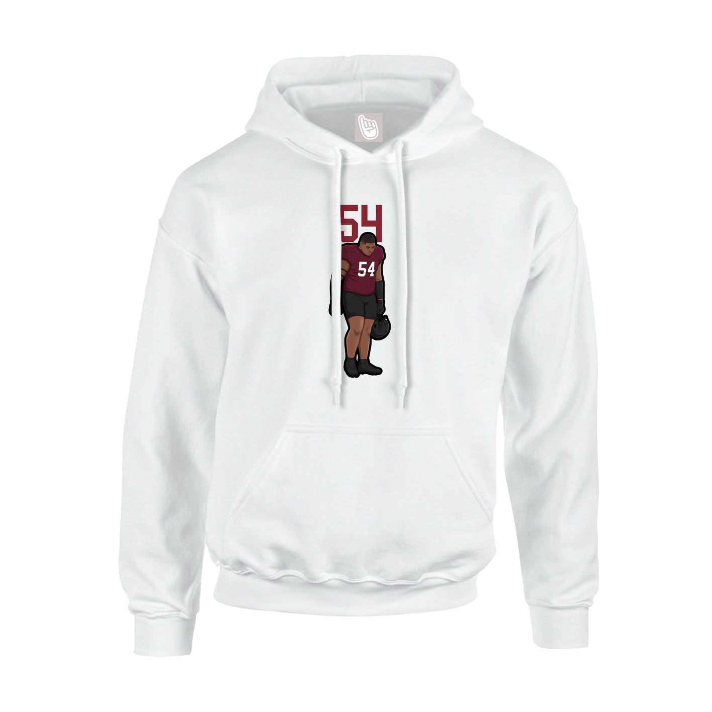 Youth Hoodie — Number Top in White