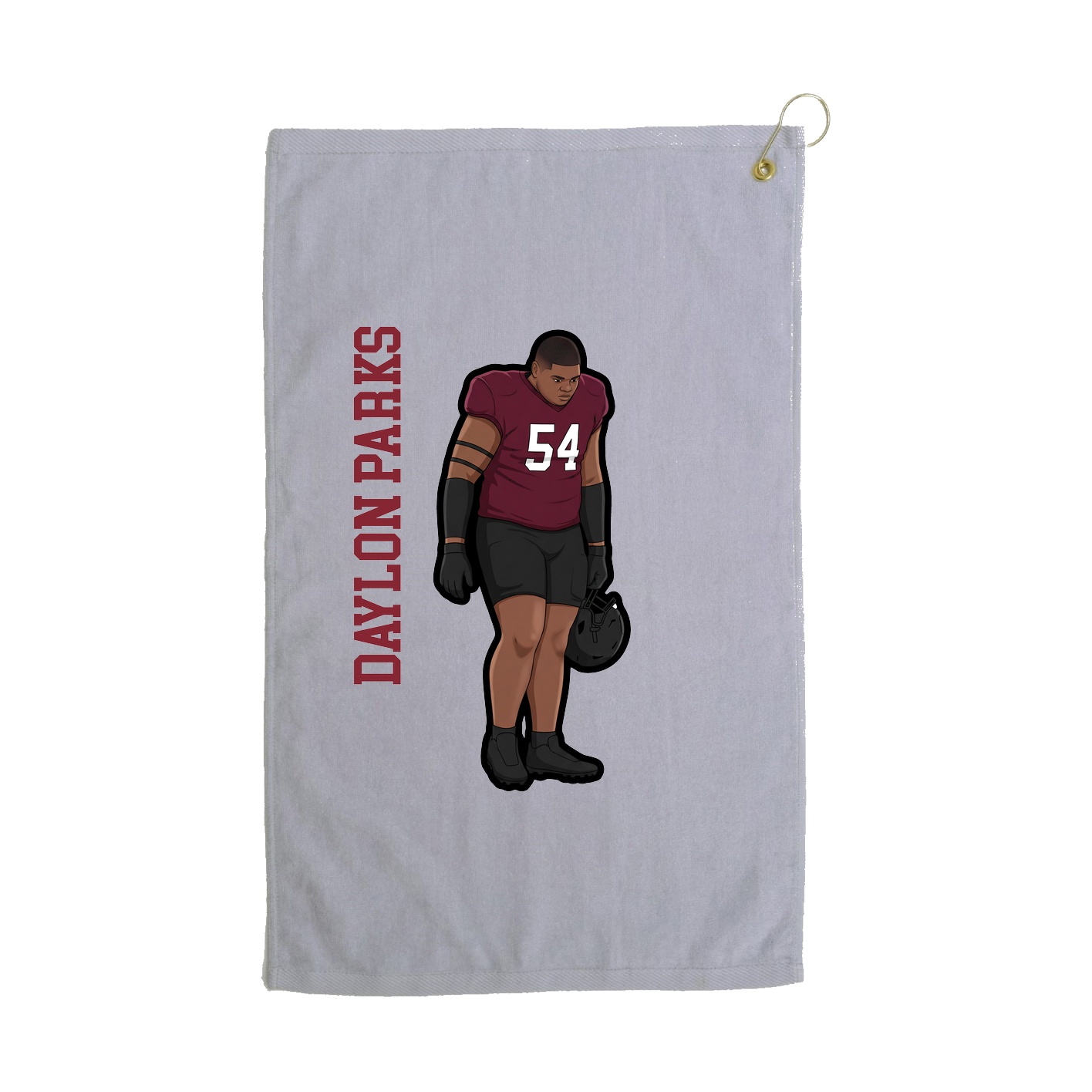 Golf Towel — Name Vertical in Grey