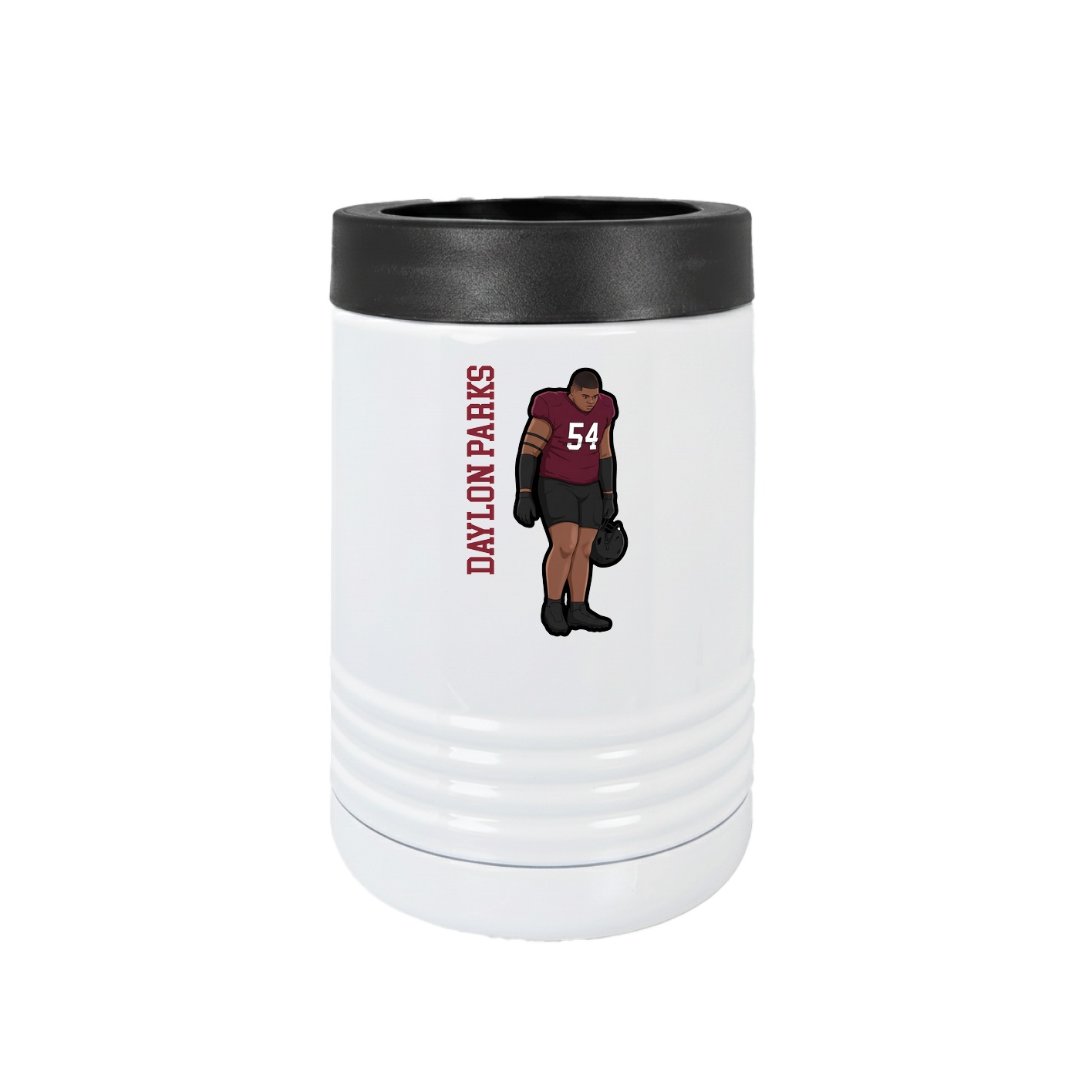 Beverage Holder — Name Vertical in White