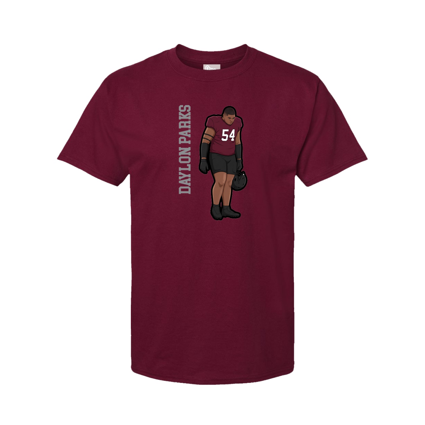 Youth Tee — Name Vertical in Cardinal