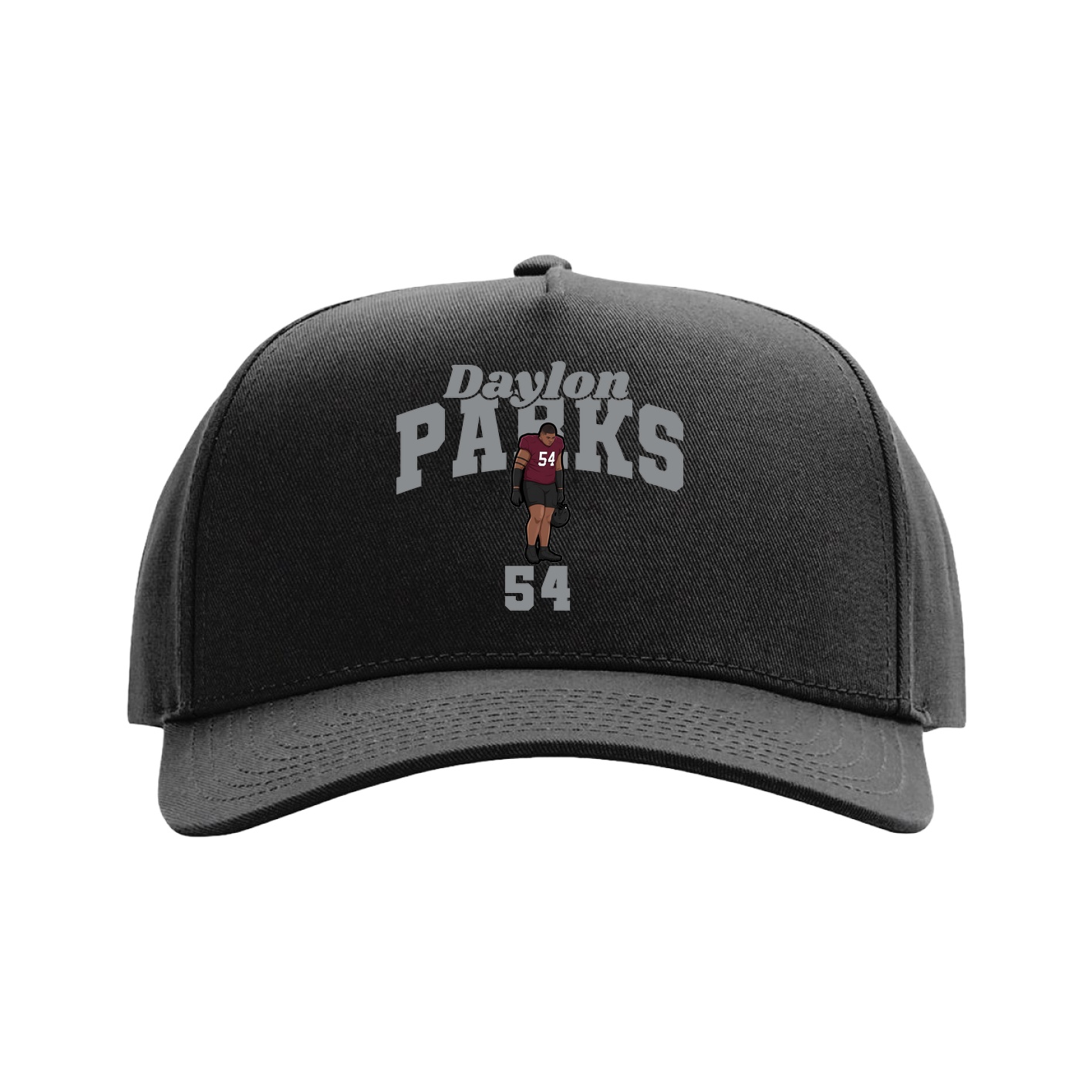 Full Fabric Five-Panel Champ Cap — Signature Arch in Black
