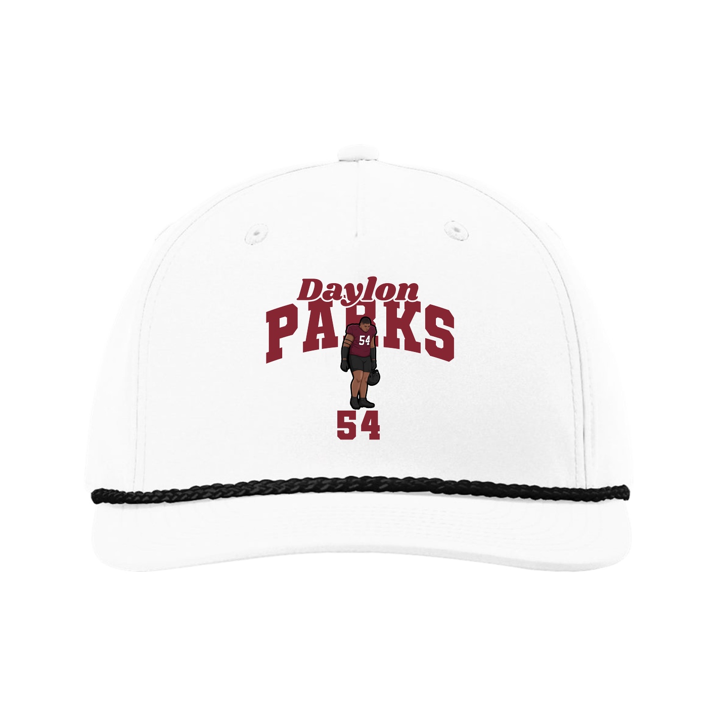 Five-Panel Classic Rope Cap — Signature Arch in White