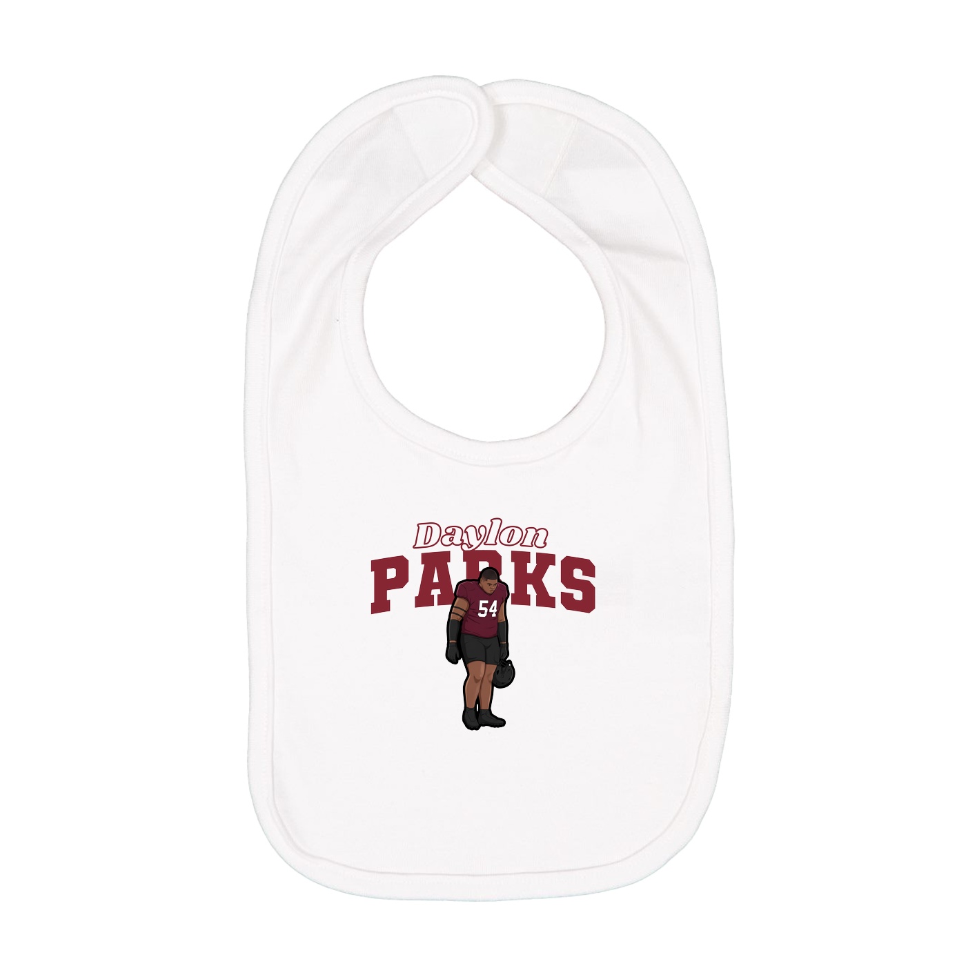 Infant Bib — Name Arch in White