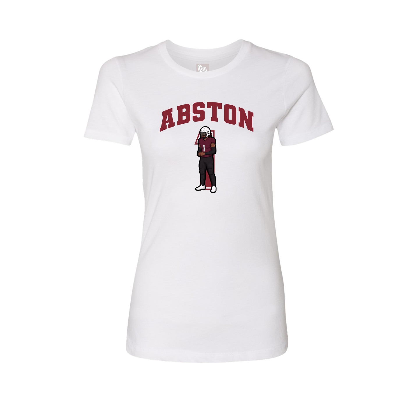 Fitted Women's Tee — Number in White