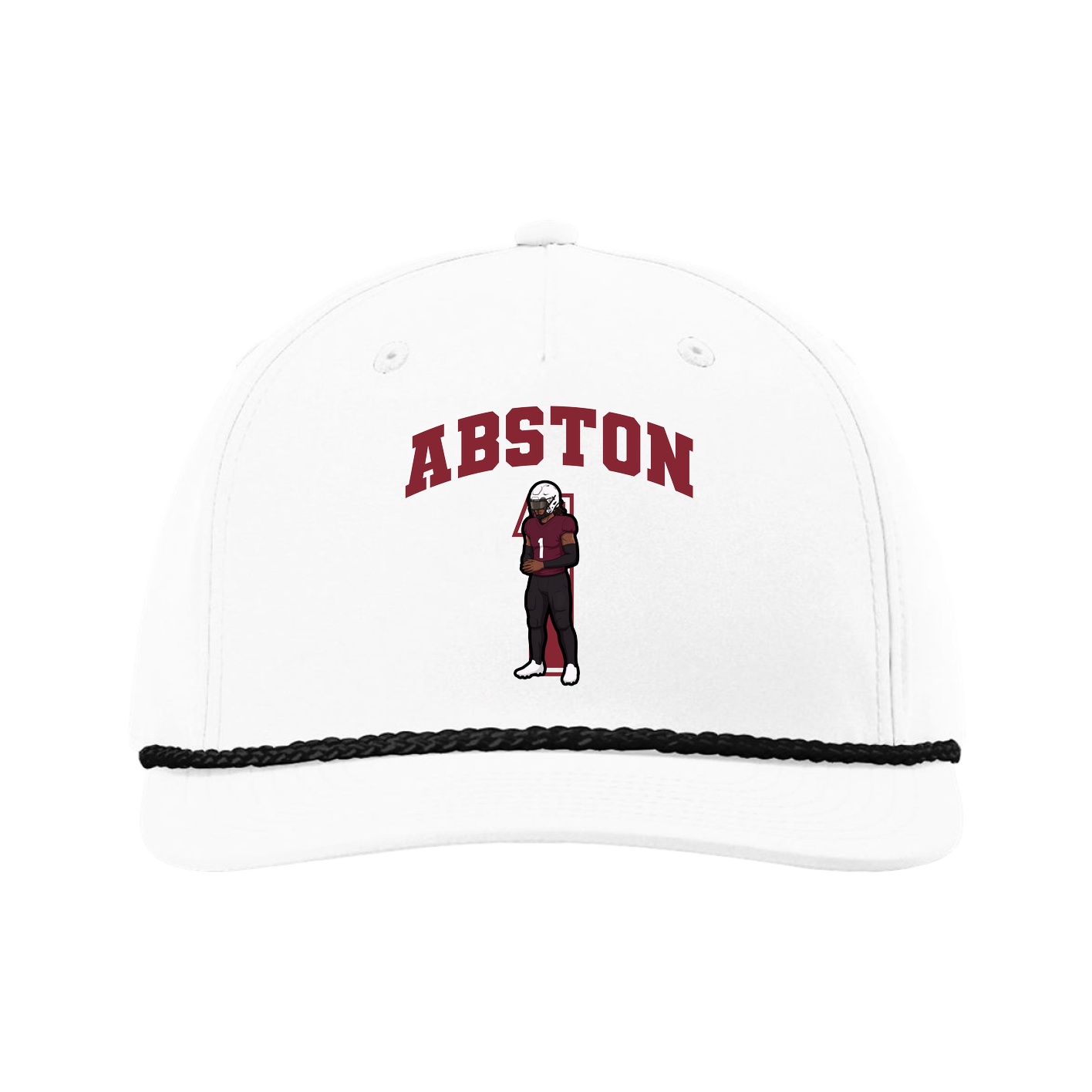 Five-Panel Classic Rope Cap — Number in White