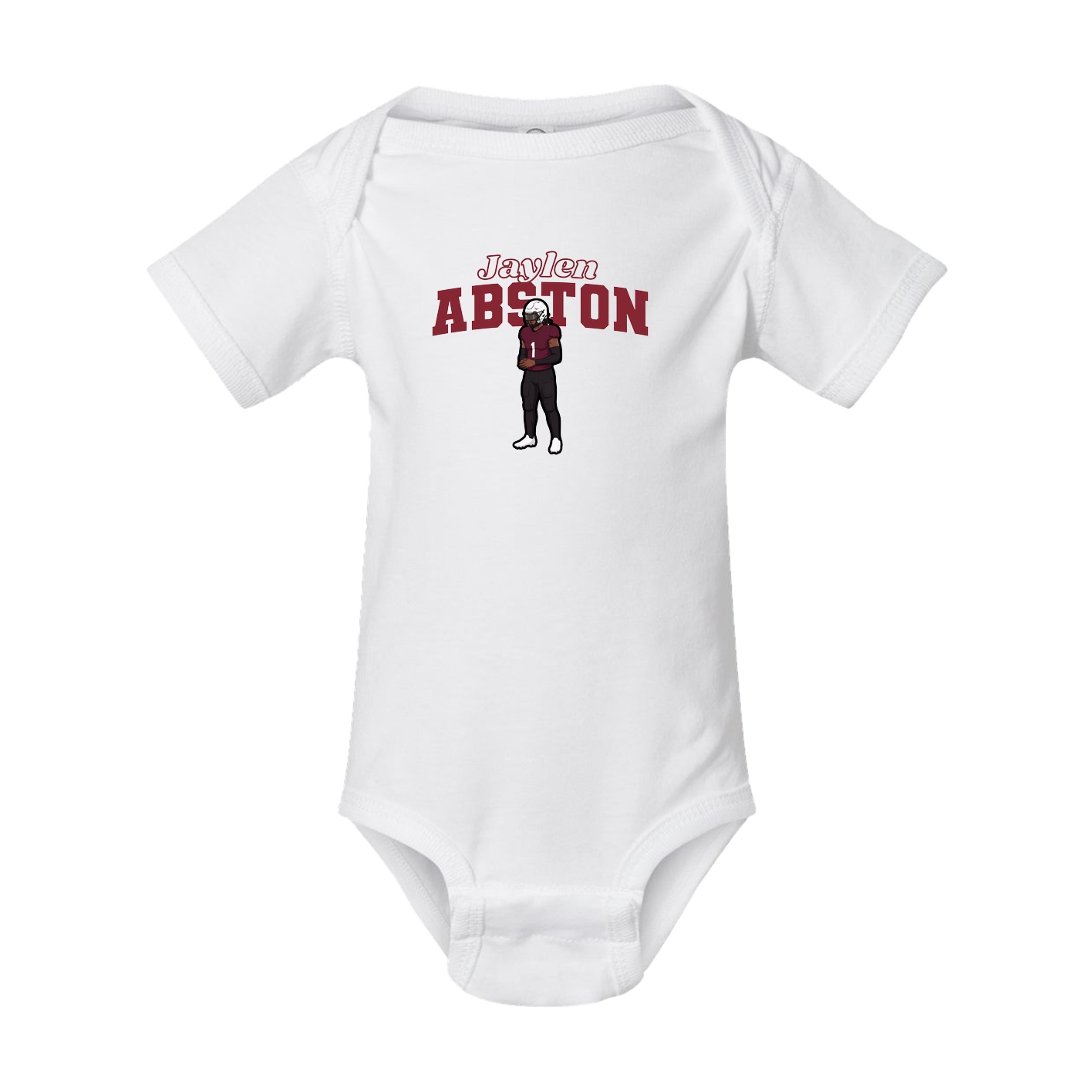 Baby Onesie — Name Arch in White