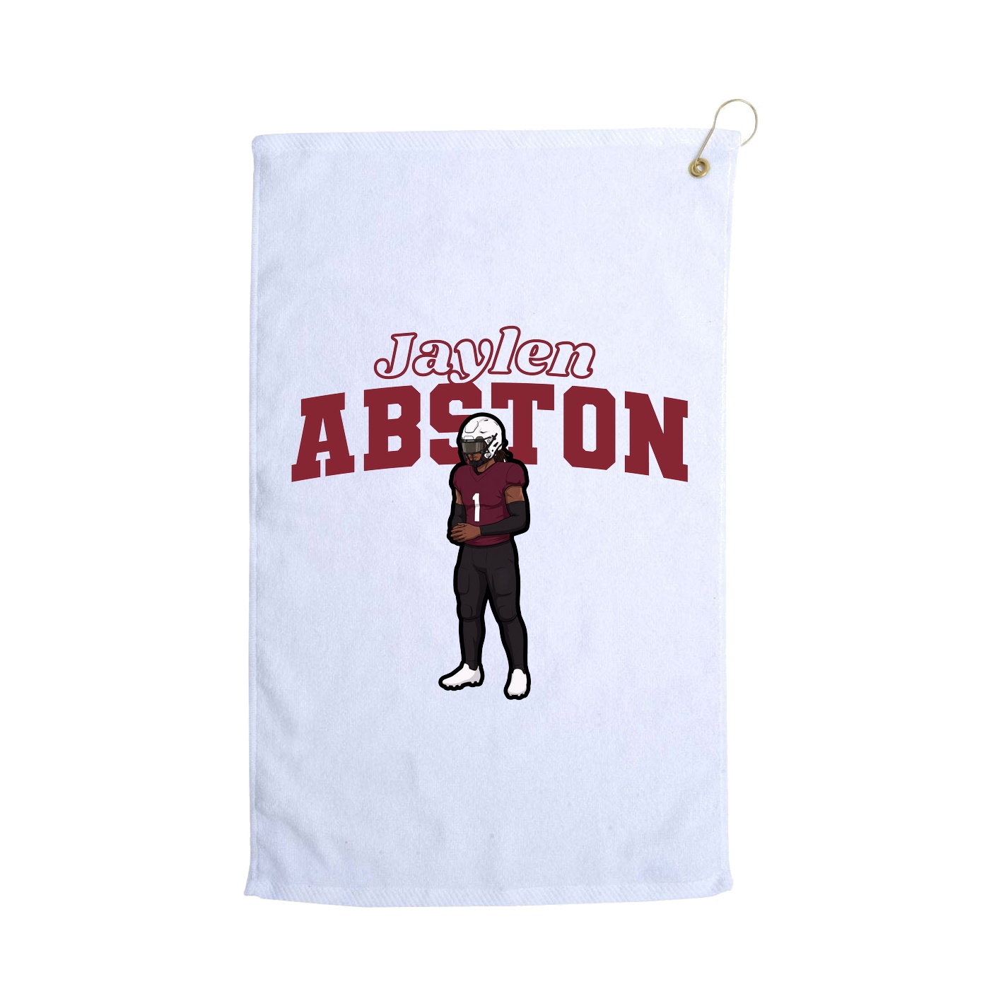 Golf Towel — Name Arch in White
