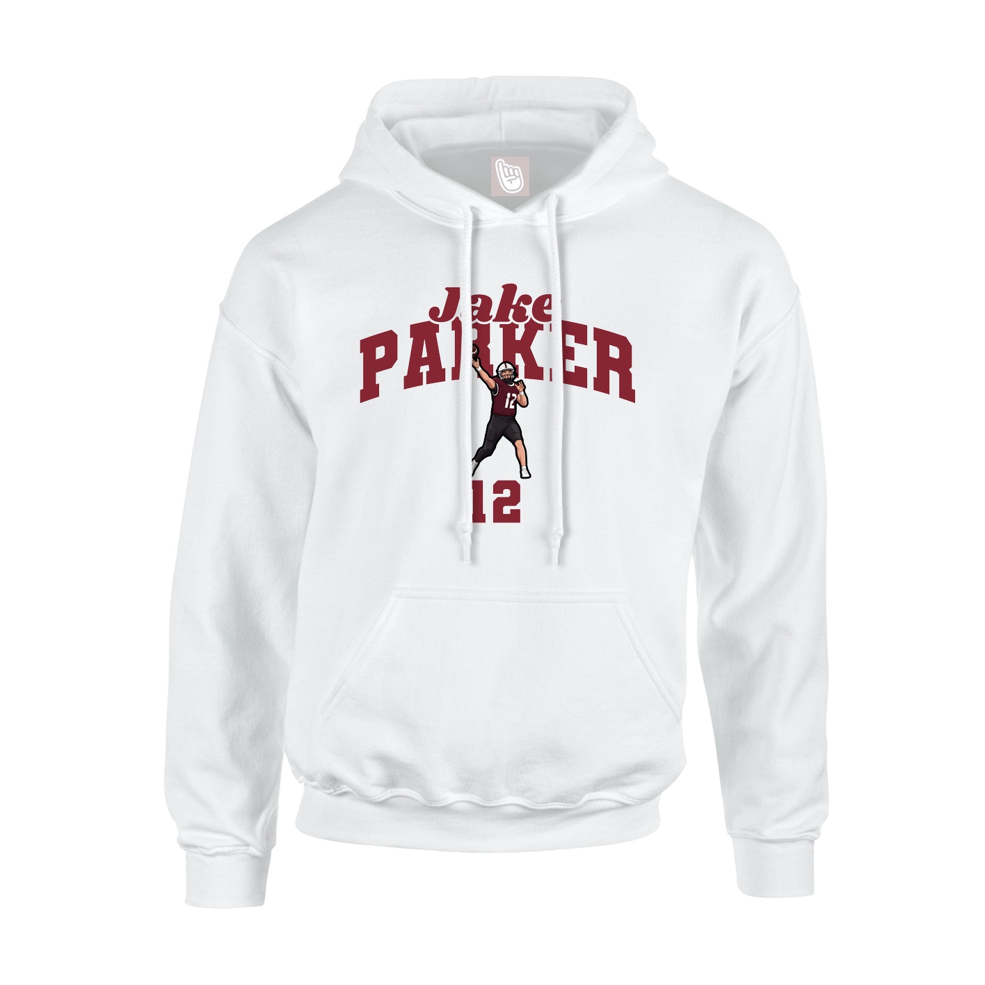 Youth Hoodie — Signature Arch in White