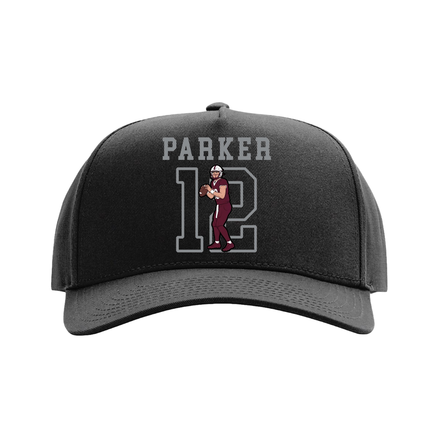 Full Fabric Five-Panel Champ Cap — Shirsey in Black